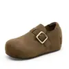 Pessoa baixa aumento de altura sola grossa sapatos Birkenstock femininos 2026 novo versátil sola macia sapatos casuais sapatos únicos retrô 33161