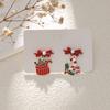 Brincos de Natal Assimétricos de Diamante de Desenho Animado Fofo Europeus e Americanos Transfronteiriços Brincos Femininos de Alta Qualidade Decorações de Natal