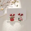 Pendientes navideños de diamantes con dibujos animados, transfronterizos europeos y americanos, pendientes asimétricos de alta gama para mujer, decoraciones navideñas
