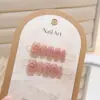 Uñas Postizas Artesanales Ojo de Gato Desmontables Manicura Uñas Cortas Estilo Ballet Tallas Variadas Uñas Postizas 10 Piezas Mayoreo