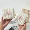 Bolsa de cosméticos cuadrada simple de estilo coreano, de tamaño pequeño, para estudiantes, con auriculares, monedero, bolsa de almacenamiento portátil para lápiz labial para niñas