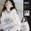 Moletom retrô de street style para mulheres, top com capuz e forro de fleece mais vendido de 2026, jaqueta estampada estilo coreano plus size para outono e inverno