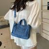 Bolso de Mezclilla Comercio Exterior Nuevo Estilo Coreano Bolso de Lona Bolso de Hombro Único Cruzado Bolso de Mano Versátil Casual Japonés para Niñas