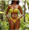 2023 nuevo bikini estampado dividido de comercio exterior europeo y americano sexy traje de baño dividido traje de baño multicolor