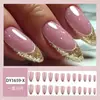 Europa e Estados Unidos best-sellers pastilhas de glitter para manicure francesa adesivo de unha postiça removível branco comércio exterior tipo gota armadura vestível