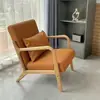 Sofá de Tela Minimalista Nórdico para Ocio, Desmontable y Lavable, de un Solo Asiento, Adecuado para Apartamentos Pequeños, Sala de Estar, Balcón, con Juego de Mesa y Sillas de Madera Maciza