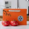 Todo va bien Tarro de caqui tarro de caramelo sellado de cerámica mini tarro de té decoración creativa para inauguración de casa tarro de aromaterapia