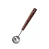 Colher Medidora em Estoque para Grãos de Café e Leite em Pó, Aço Inoxidável com Cabo de Madeira de Borracha, Colher Medidora de Cozinha Doméstica para Assar