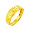 Anillo Vietnam Shajin Proverbios de Seis Palabras Imitación Oro de 24k para Hombres y Mujeres Venta al por Mayor Anillo Abierto Chapado en Oro de Seis Palabras para Mujeres