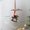 Adorno de resina pintada estilo nórdico Colgante para árbol de Navidad Colgante de resina pintado a mano Decoración de ambiente navideño