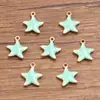 10 Colgantes de Acero Inoxidable Multicolor Dorado de Doble Cara con Goteo de Aceite para Peces, Cangrejos, Delfines, Corales, Caballitos de Mar DIY para Viajes de Commuting a la Moda