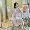 Bata de Noche Personalizada de Algodón y Seda para Mujer, Ropa de Dormir Moderna de Manga Corta para Verano Tallas Grandes, Estilo Primavera y Otoño, Ropa de Casa de Alta Gama Tallas Grandes