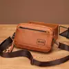 Bolso de Hombro para Hombre Estilo Nuevo Transfronterizo, Bolso Cruzado de Piel de Vaca de Primera Capa, Bolso Casual Multifuncional para Teléfono Móvil para Llevar en el Cinturón, Nuevo Estilo para Niños