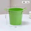 Cubo Metálico Mini Color Caramelo Cubo Pequeño de Metal Portalápices de Escritorio Cubo Decorativo de Almacenamiento Maceta Pequeña para Planta Suculenta