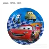 95 Pratos de Papel Carro de Corrida Copos de Papel Louça Descartável Toalha de Mesa Banner Tecido de Fundo Sacolas de Presente Adereços de Decoração de Aniversário