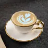 Nueva Taza y Platillo de Café de Cerámica, Taza y Platillo de Café Galvanizado Estilo Nórdico, Taza para Arte Latte Gourmet, Taza y Platillo de Lujo Ligero, Blanco Puro