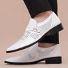 Zapatos de Hombre de Talla Grande Transfronterizos Verano Zapatos de Cuero de Agujero Pequeño Zapatos de Hombre Juveniles Británicos de Punta Moda Tendencia Zapatos de Vestir para Hombre