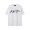 Camiseta de Manga Corta con Estampado de Logo de Letra Estrella Amri, Marca de Tendencia Europea y Americana Transfronteriza 26S para Hombres y Mujeres, Camisa de Media Manga de la Calle Alta Americana