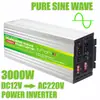 Inversor de Onda Pura 500W800W1000W1300W 12V para 220V Carro Solar Duplo USB Display