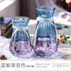 Vaso Vidro Transparente Sala de Estar Arranjo de Flores Escandinavo Hidropônico Bambu Rico Moderno Simples Garrafa de Flor Seca Cultura em Água Rabanete Verde Grande