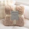 Manta de franela doble de jacquard, gruesa, cálida y tallada, de lana de cordero para invierno, para sofá de oficina, suave