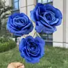 3 Rosas Redondas Grandes Sólidas Artificiales Boda Decoración del Hogar Rosas Falsas Mayoreo