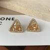 Aretes de Flores de Cristal de Temperamento de Alta Gama para Mujer, Exquisitos Aretes Geométricos Coloridos, Venta al por Mayor de Aretes Populares de Douyin 2025