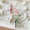 Meias Cano Médio Femininas Fofas e Modernas Estilo Princesa com Bordas Franzidas e Laço, Respiráveis e Antiderrapantes, Adequadas para Primavera e Outono
