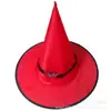 Chapéu de bruxa brilhante de Halloween laranja roxo vermelho rosa vermelho rosa chapéu de bruxa
