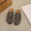 Sapatos Birkenstock de Solado Grosso para Mulheres, Novo Estilo Primavera 2026, Mules Preguiçosos para Calçar Facilmente, Meio Chinelos de Bico Fechado, Sandálias de Cortiça para Uso Externo