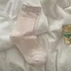 Calcetines de Encaje con Botones para Mujer Primavera Verano Estilo Delgado Primavera Verano Estilo Delgado Calados Flor Pequeña Calcetines de Media Pantorrilla Calcetines Dulces de Encaje con Volantes para Mujer