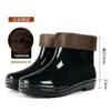 Botas de lluvia hasta la pantorrilla, impermeables, antideslizantes, resistentes al desgaste, de corte bajo, disponibles en tallas grandes, resistentes a ácidos y álcalis, resistentes al aceite, cómodos zapatos de invierno impermeables para hombre