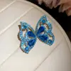 Brincos de Tarraxa Redondos, Gota d'Água e Asa com Cravação de Diamantes em Prata, Venda Quente Europeia e Americana, Brincos da Moda para o Dia a Dia, Ornamentos de Orelha com Design Niche para Mulheres
