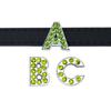 Letras cromadas de 8 mm con diamantes en verde oliva, accesorios de joyería para manualidades, letras inglesas, letras de diamante.