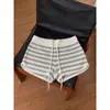 Shorts de Pijama Rayados de Bloques de Color Retro Coreanos para Mujer 2026 Verano Nuevo Talla Grande Ajustados Casuales Pantalones para Casa