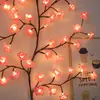 Nueva Luz de Rama de Flor de Cerezo LED Luz de Ratán para Interiores Luz Decorativa Ambiental USB Luz con Forma de Rama de Árbol Simulada Flexible