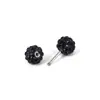 Brincos de tarracha em aço titânio médico com bola cravejada de diamantes, cabeça dupla, bola Shambhala, tarracha para cartilagem da orelha, fio coreano, 6 mm, agulha fina 0,8