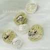 Botão de metal de alta qualidade botão em forma de noz fivela decorativa irregular fivela para cardigã de tricô padrão casca de árvore fivela de formato especial
