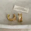 Brincos Argola em C com Pedras de Diamante Estilo Europeu e Americano Personalidade para Mulheres, Nicho de Luxo Leve Moda Tendência Versátil para o Dia a Dia Acessórios de Brincos