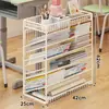 Estantería Lateral Móvil para Mesa de Piso Estante Lateral de Almacenamiento Junto al Escritorio Almacenamiento de Libros Estantería Pequeña para Estudiantes de Secundaria con Ruedas