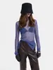 Top de Malla Transparente Hueca de Punto para Mujer Picante, Venta Caliente Transfronteriza Europea y Americana, Manga Larga, Ropa Exterior Cubre-todo
