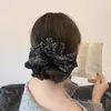 Scrunchie Pequeno Floral de Renda para Mulheres, Estilo Retrô Francês de Alto Padrão, Elástico de Cabelo para Coque de Saia, Acessório de Cabelo para Meninas