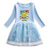 Vestido das meninas roupas de outono 2022 Primavera e outono Novo estilo ocidental das meninas vestido de malha de mangas compridas vestido de princesa de comprimento médio das crianças