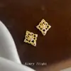 Diseño Original de Iris Circonita Microincrustada Aguja Plateada Chapado en Oro de 14K Moda Sensación de Alta Gama Estilo Lujo Ligero Aretes de Botón para Mujer