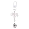 Simple Plata Corazón Lazo Cuentas para Ensartar Pixel Beads Llavero Colgante DIY Moda Versátil Cadena de Teléfono Bolso Encanto