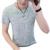 Camiseta de Manga Corta Nueva de Verano con Sensación a Hielo para Hombre, Cuello en V, Marca Trendy, Camiseta Delgada, Transpirable, Top de Seda de Hielo, 1/2 Piezas