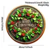 Pingente de Boneco de Neve de Madeira de Natal Transfronteiriço Artesanato Pendurado Decoração de Atmosfera de Natal Placa Redonda Placa de Porta