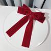 Outono e Inverno Estilo Japonês Simples Versátil Vinho Tinto Veludo Grande Laço Broche Gravata Borboleta Vintage para Casamento Acessórios de Gola Feminino
