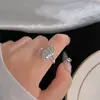 Anillo de Plata de Ley 925 Simple Dulce Fresco Flor Otoño Invierno Nuevo Anillo para Mujer ins Sensación de Alta Gama Anillo de Junta Abierta Ajustable