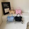 Bolsa Feminina Nova com Padrão Trançado Estilo Coreano Transfronteiriça Moda Tendência Verão Bolsa Saco Casual Bolsa de Ombro Transversal para o Dia a Dia